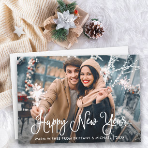 Foto för Modern Calligraphy Script Gott nytt år Julkort