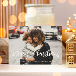 Foto för modern Chic Typography God jul Julkort