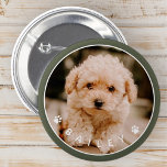 Foto för modern Cute Tassar-familj Knapp<br><div class="desc">Den här enkla och klassiska designen består av sans serif-typografi och lägger till en anpassningsbar foto av ditt sällskapsdjur.</div>