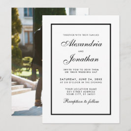 Foto för Modern Elegant Black & White Wedding Inbjudningar