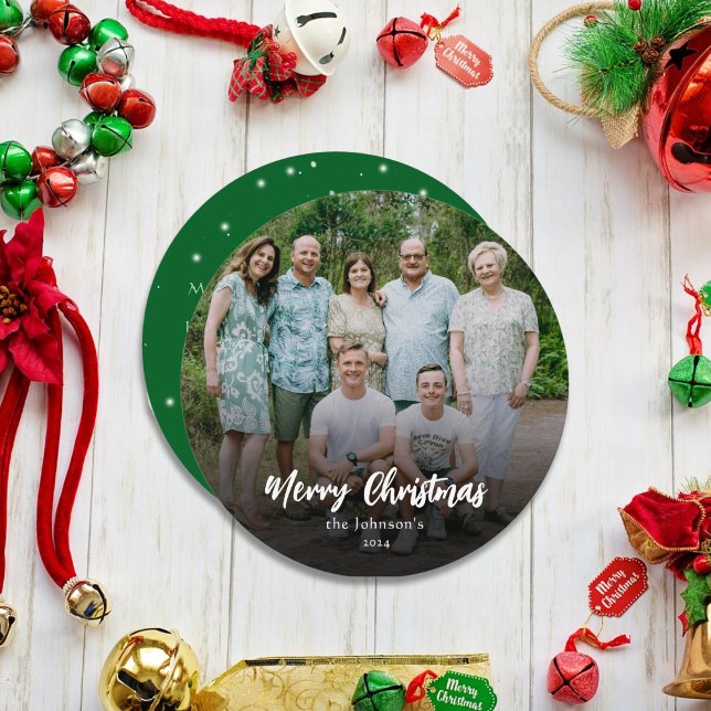 Foto för Modern Elegant God jul-familjen och Namn Julkort (Skapare uppladdad)