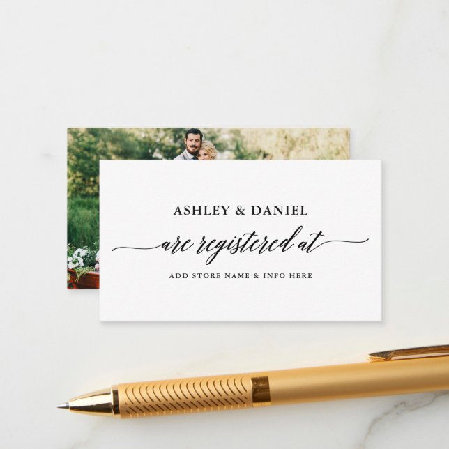 Foto för modern Elegant-kalligrafi i registret brö Tilläggskort (Fram/Back In Situ)