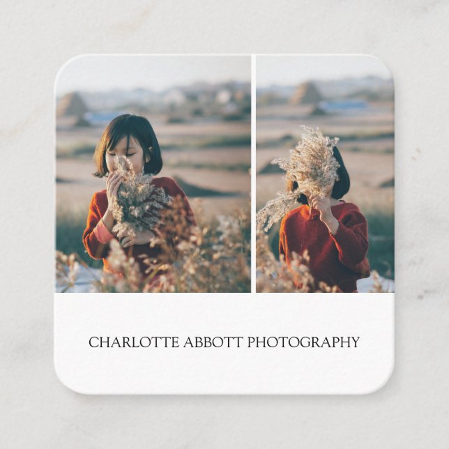 Foto för modern enkel, minimalistisk Professionell Fyrkantigt Visitkort (Framsida)