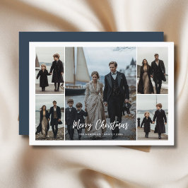 Foto för Modern Family Blue Nautical jul Beach Julkort
