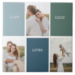 Foto för Modern Family Collage | Kärlek Live hit Kakelplatta<br><div class="desc">Vi presenterar "Modern Family Collage Photo" | Kärlek Live here-presenten - en vacker och personlig keepé som firar kärlek och värmen i din familj. Det här unika samlarfotot är ett perfekt som kompletterar din hemdekoration, som fångar omhuldade stunder och minnen som definierar din familjs unika resa.Inskriptionen "Kärlek Live here" fungerar...</div>