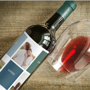 Foto för Modern Family Collage Kärlek Live hit Vinflaska Etikett