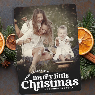 Foto för Modern Fet Retro God jul-familjen Julkort