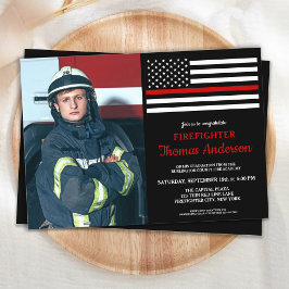 Foto för Modern Firefighter Studentfest Anpassning Inbjudningar