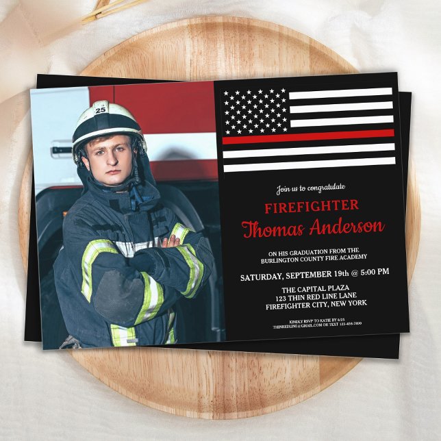 Foto för Modern Firefighter Studentfest Anpassning Inbjudningar (Skapare uppladdad)