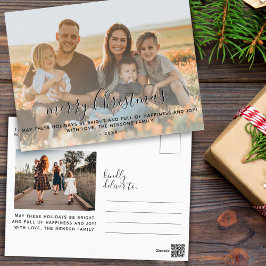 Foto för Modern God jul Fullt Script Family Helg Vykort