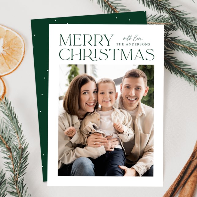 Foto för modern Grönt God jul Julkort (Skapare uppladdad)