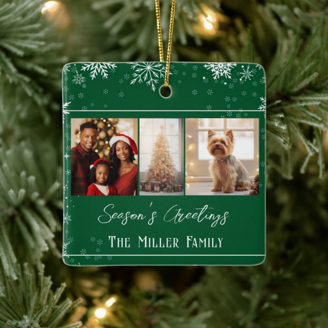 Foto för modern Grönt Line-Helgdag Julgransprydnad Keramik (Träd)