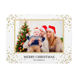 Foto för Modern Guld Glitter God jul-familjen Magnet