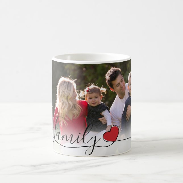 Foto för modern handskriftsfamilj kaffemugg (Center)