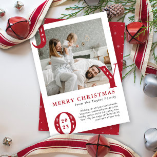 Foto för modern JOY-julfamilj Julkort