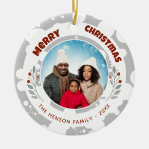 Foto för modern julfamilj julgransprydnad keramik