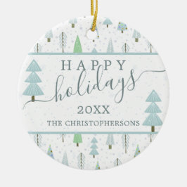 Foto för Modern Julgranar Script GLAD HELG Julgransprydnad Keramik