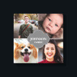 Foto för Modern Keepsakus Collage Family Canvastryck<br><div class="desc">Skapa en egen fotokollage i familjen med den här mallen som innehåller en vapensköld i grått som du kan anpassa med din familj namn. Använda fyra foton till visningen, en underbar keepy och gåva till föräldrar, mor- och farföräldrar och deras familjer. Välj foton på ungarna, tonåringarna, husdjuren, make och hustru...</div>