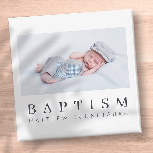 Foto för modern minimal Anpassningsbar för baptism Magnet (Skapare uppladdad)