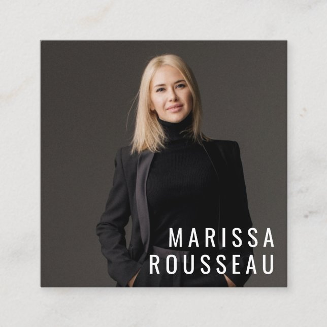 Foto för modern minimal enkel Professionell Fyrkantigt Visitkort (Framsida)