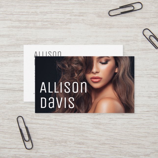 Foto för modern minimal enkel Professionell Visitkort (Fram/Back In Situ)