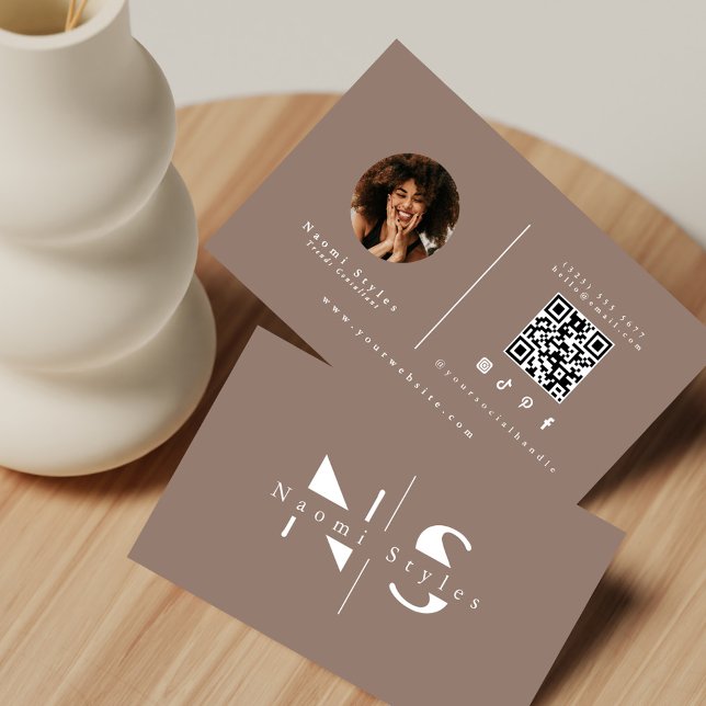 Foto för modern minimal QR-Professionell Visitkort (Skapare uppladdad)
