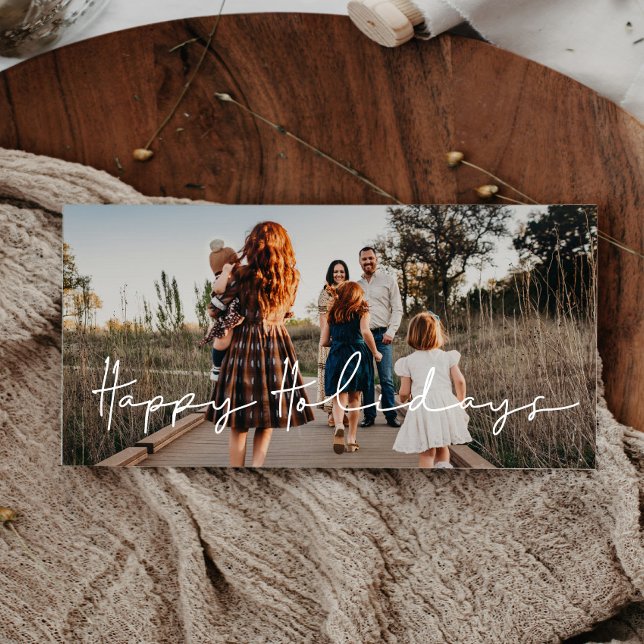 Foto för Modern Minimalist Glad helg-familjen Julkort (Skapare uppladdad)