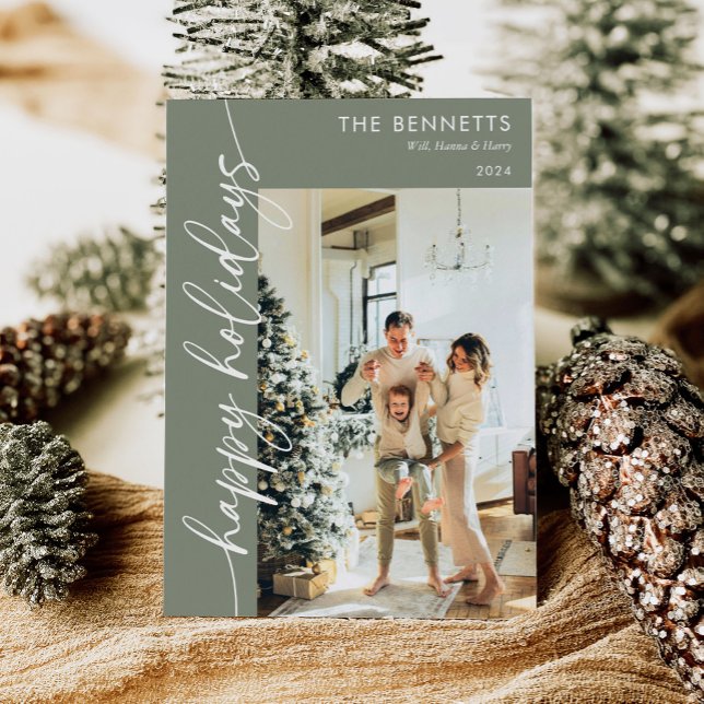 Foto för Modern Minimalist Script Glad helg Julkort (Skapare uppladdad)