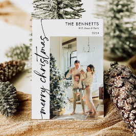 Foto för Modern Minimalist Script God jul Julkort