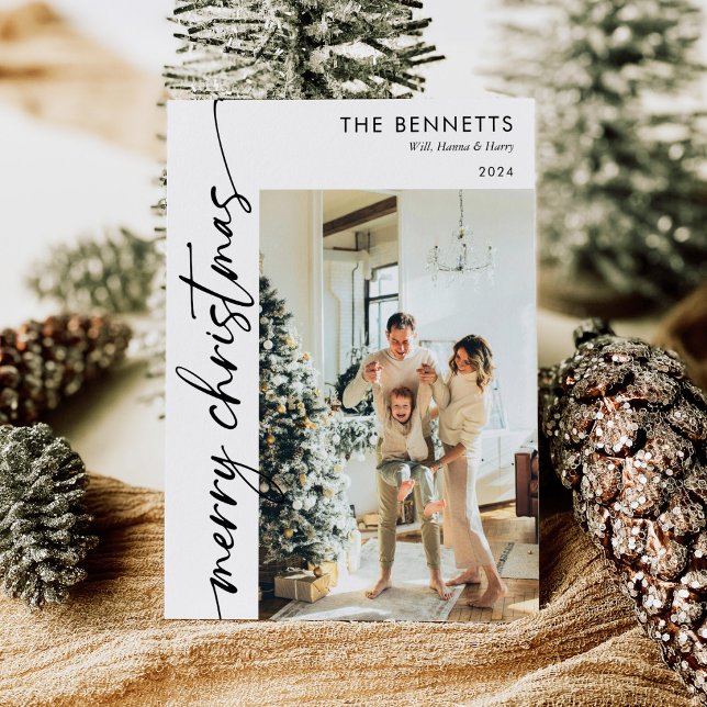 Foto för Modern Minimalist Script God jul Julkort (Skapare uppladdad)