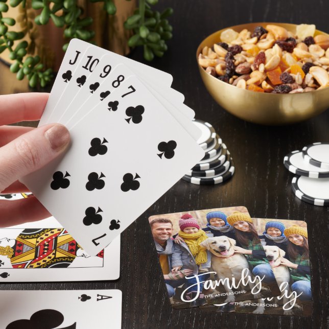 Foto för Modern Push Script-familj Casinokort (På plats)