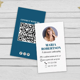 Foto för modern QR-Anpassningsbar | Anslut med oss Visitkort