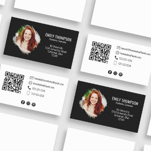 Foto för Modern QR Code Social Media Professionell Visitkort