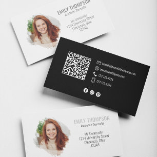 Foto för Modern QR Code Social Media Professionell Visitkort
