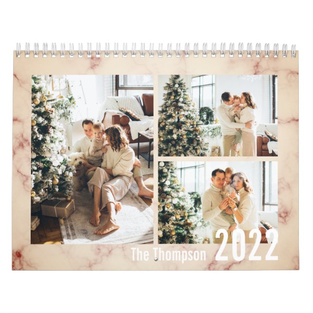 Foto för modern Ro Guld Marble-familj Kalender (Omslag)