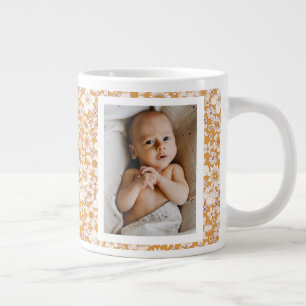 Foto för Modern Rustic Boho Blommigt Baby Anpassni Jumbo Mugg