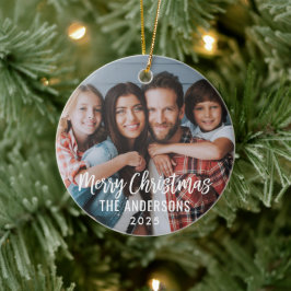 Foto för Modern Script God jul Family Julgransprydnad Keramik