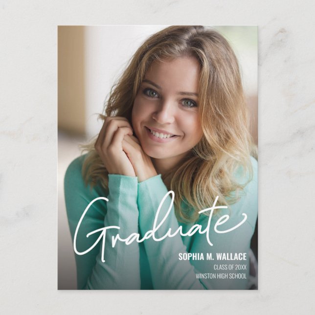 Foto för Modern Script Personlig Student Meddelande Vykort (Framsida)