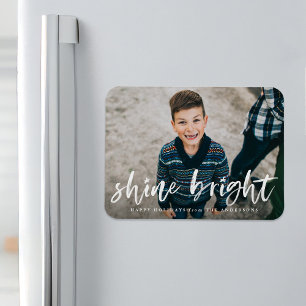 Foto för Modern Shine Bright Script Helgdag Magnet