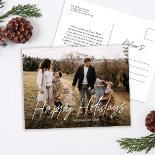 Foto för Modern Simple Script Glad helg Family Vykort