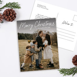 Foto för Modern Simple Script God jul Family Helg Vykort