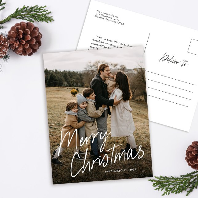 Foto för Modern Simple Script God jul Helg Vykort (Skapare uppladdad)