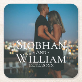 Foto för modern Spara datum-Personligen Underlägg Papper Kvadrat