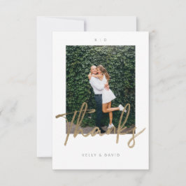 Foto för Modern Tack Push Script Bröllop Kort