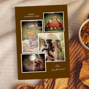 Foto för Modern Thanksgiving i anpassningsbar Fami Julkort
