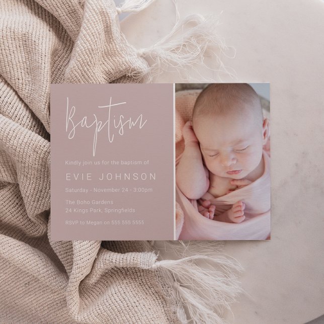  foto för modern vacker Baby-baptism Inbjudningar (Skapare uppladdad)