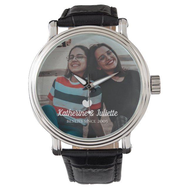 Foto för Modern White Heart Best Friend Vänskap Ph Armbandsur (Framsida)