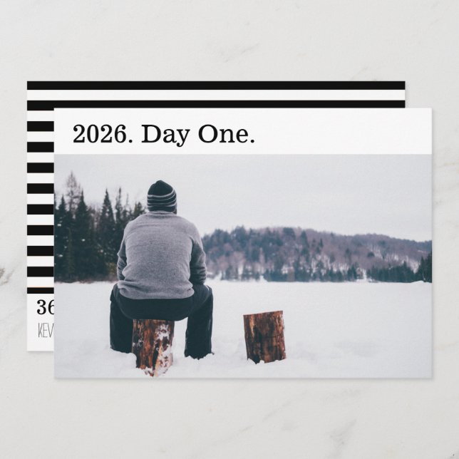 Foto för moderna minimalistiska nya affärsmöjlighe julkort (Fram/baksida)