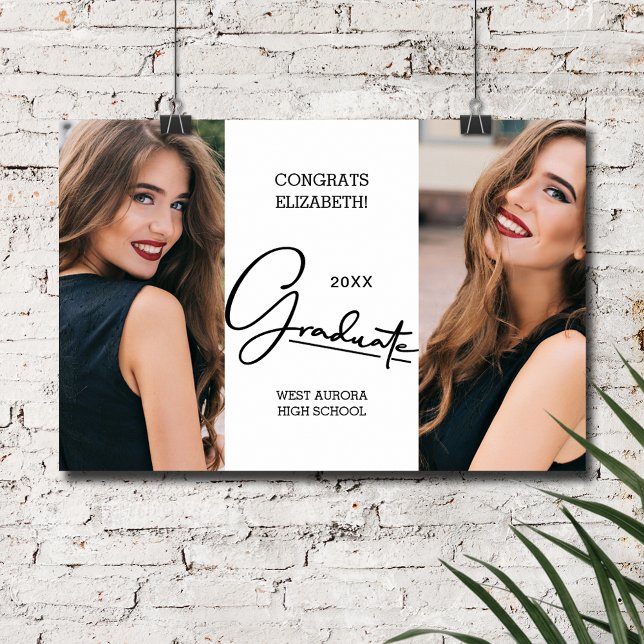 Foto för moderna Studenten Grattisar Poster (Graduation Congratulations Modern Photo Poster, INSTANT DOWNLOAD and/or PRINTED)