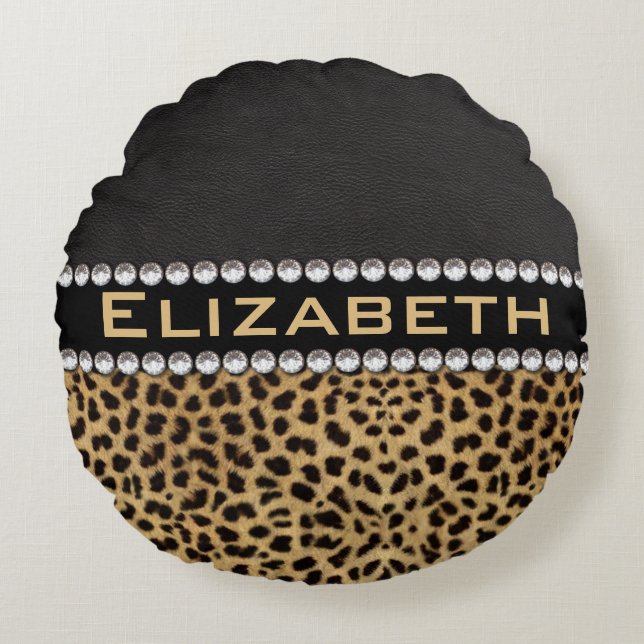 FOTO för Monogram för diamanter för Rund Kudde (Framsidan)